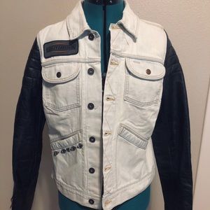Harley-Davidson Denim Jacket W/ Leather Sleeves